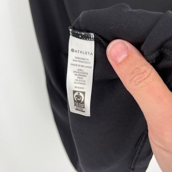 Athleta Womens Mesh Chi Tank Top Size XS Black Athletic Basic Workout Gym Wear - Picture 9 of 14